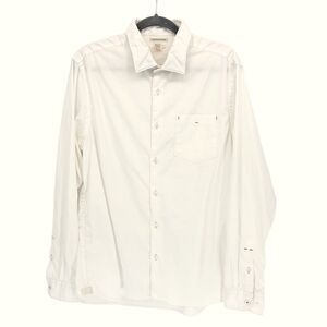 Carbon 2 Cobalt Shirt Mens Large White Long Sleeve Button Up Cotton Preppy